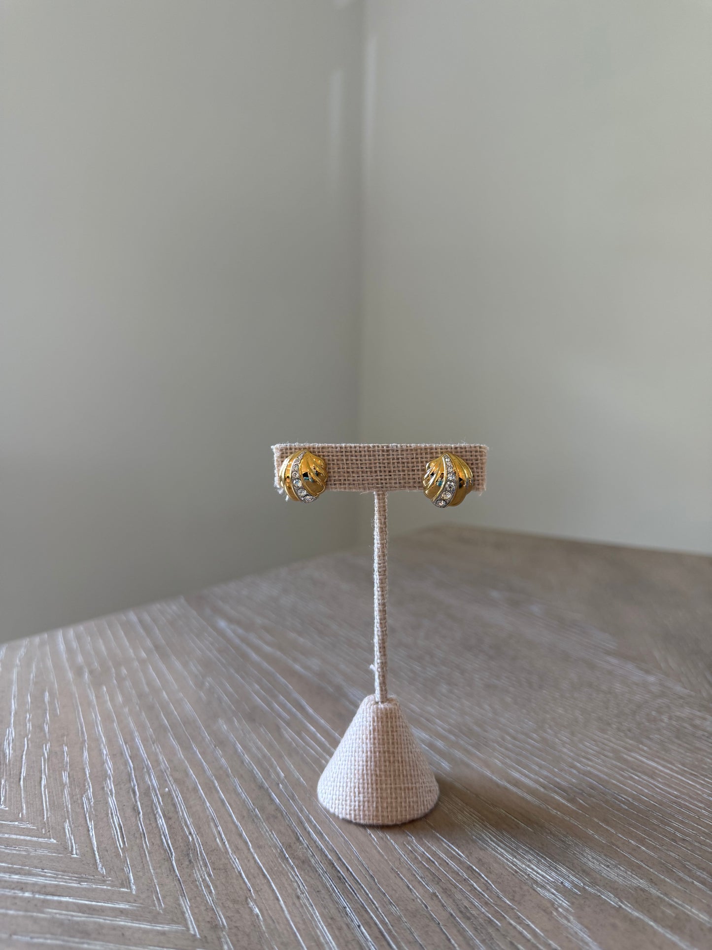 Gold And Crystal Little Earrings