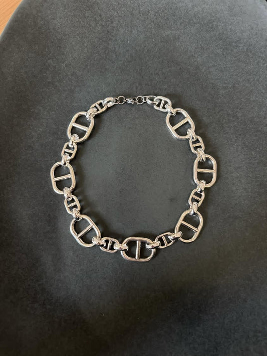 Statement Silver Link Necklace