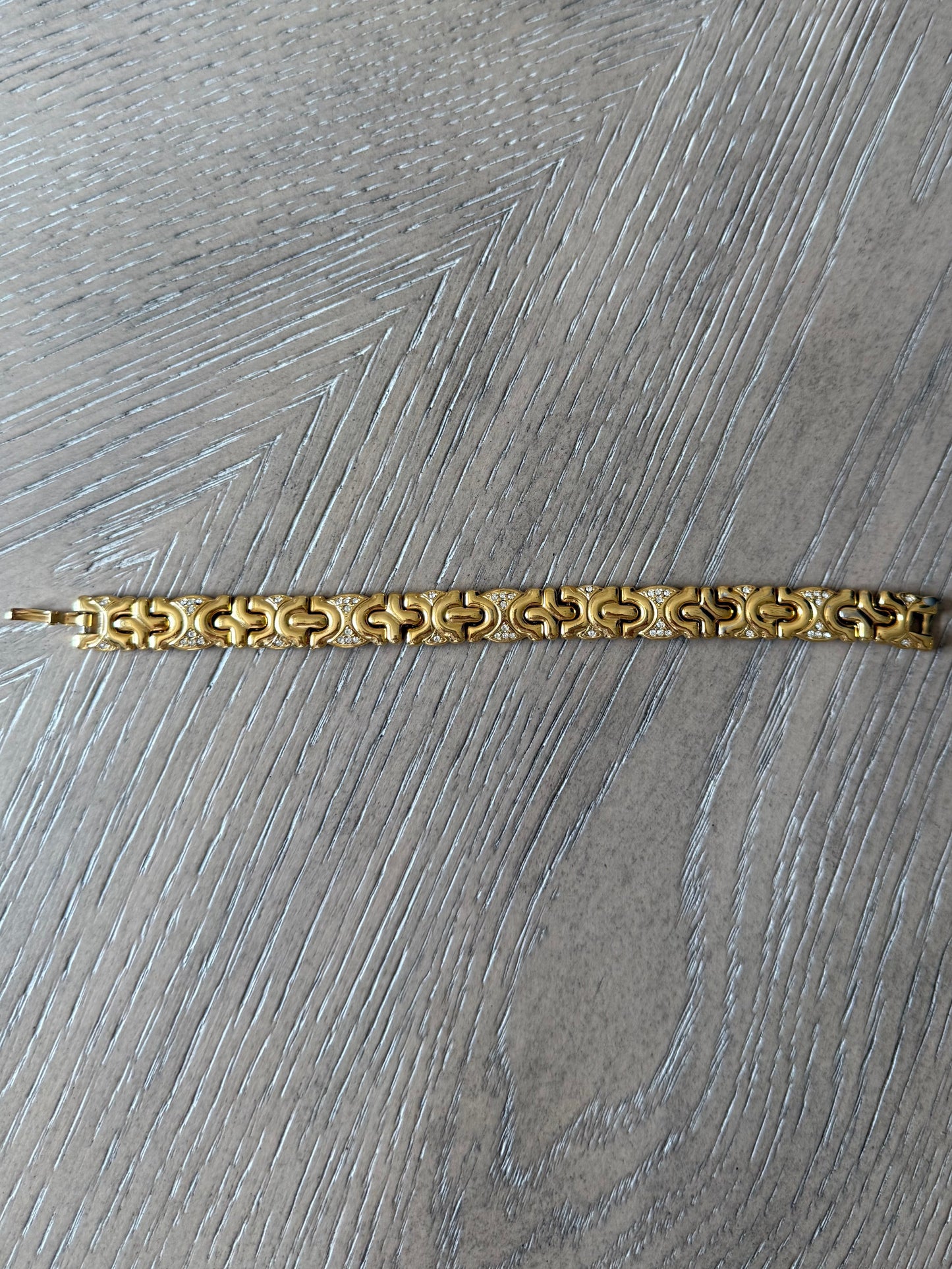 Gold And Crystal Bracelet