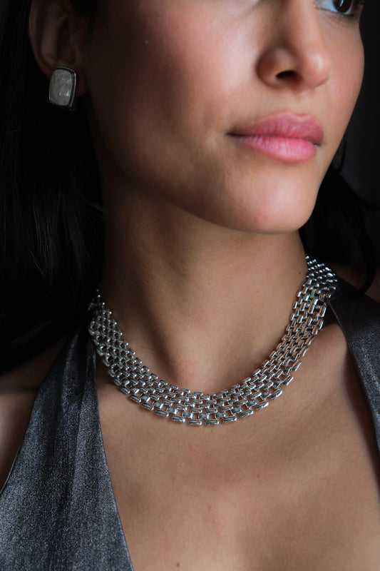 Silver Link Collar Necklace