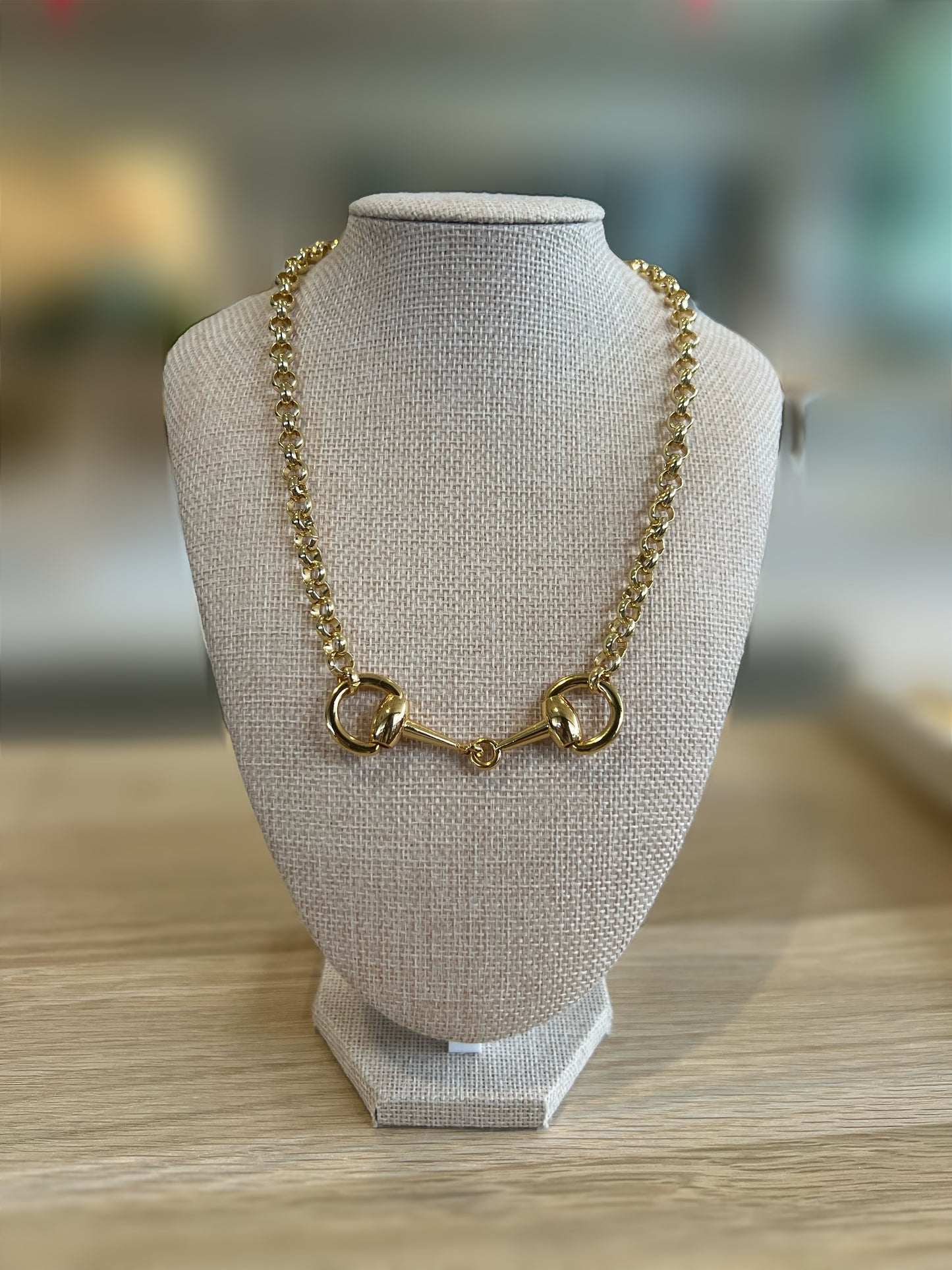 Gold Horsebit Necklace