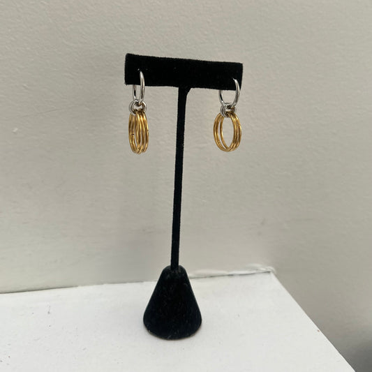 Two Tone Spinelli Style Hoop Earrings