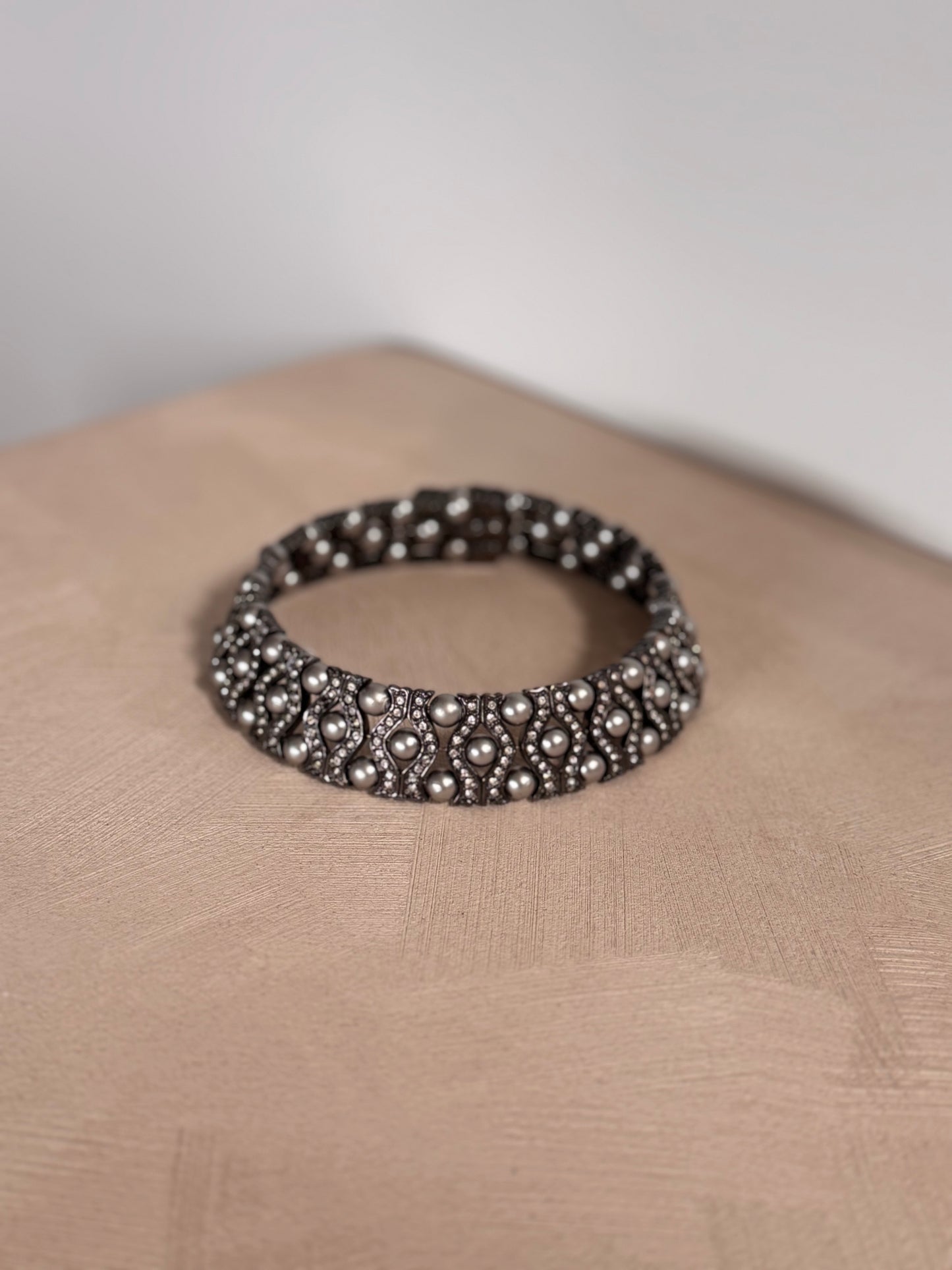 Pearl And Rhinestone Choker