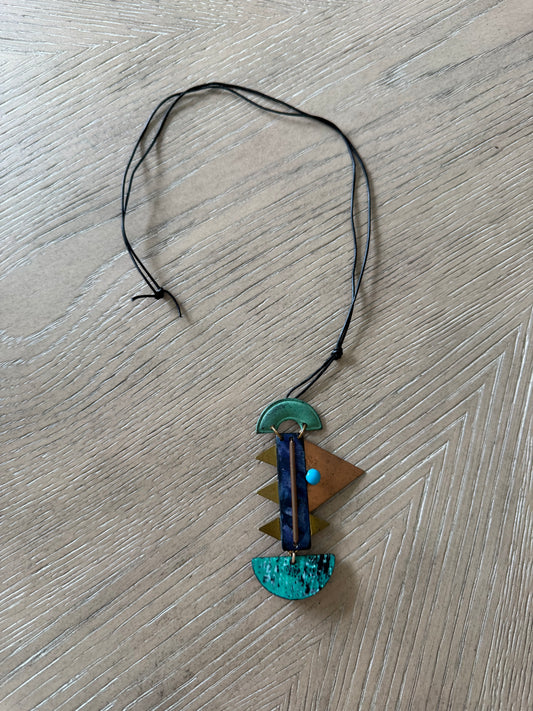 Vintage Memphis Style Pendant Necklace