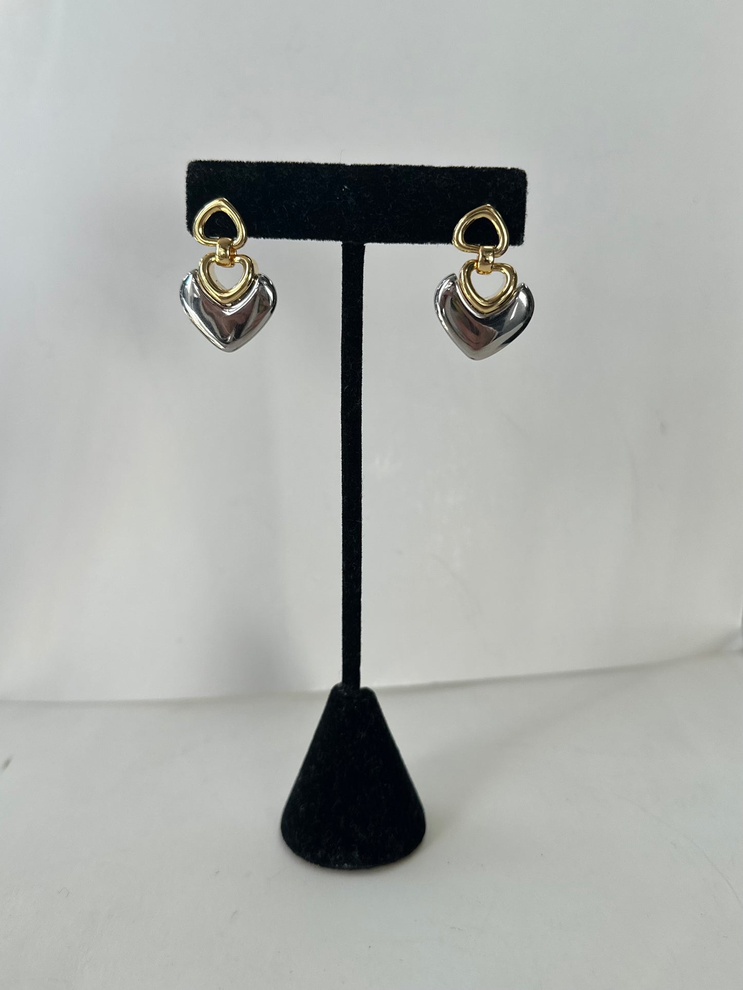 Two Tone Heart Earrings