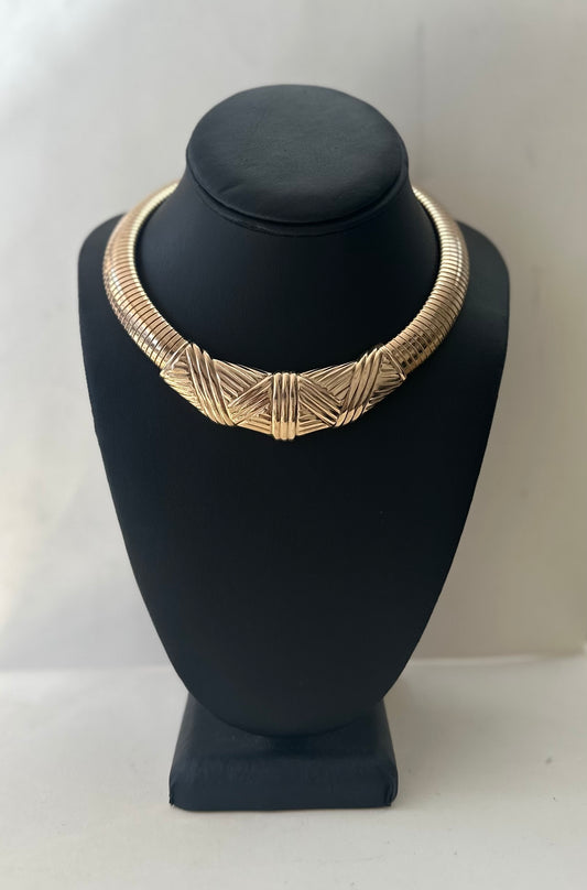 Gold Ribbed Choker