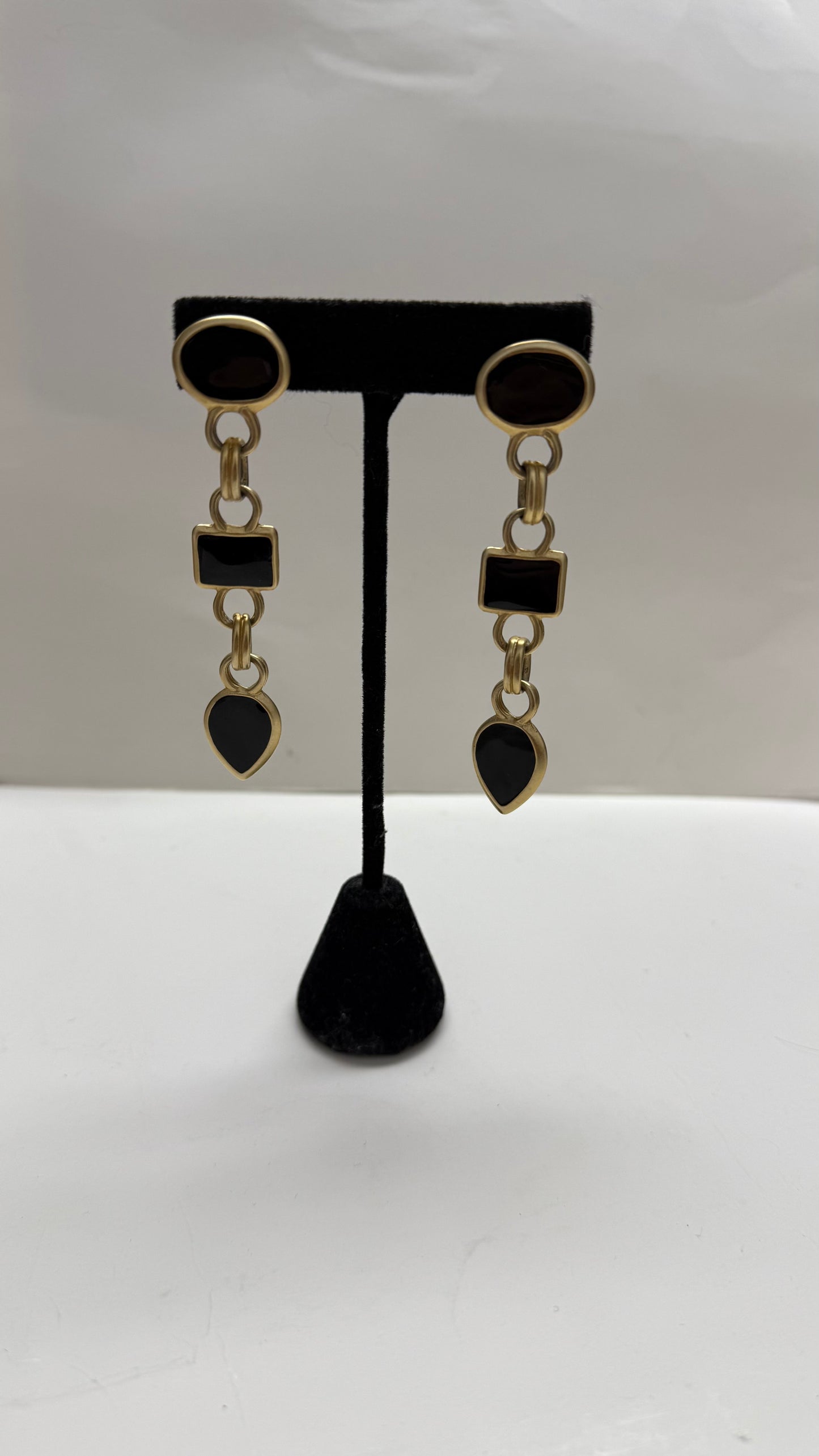 Black And Gold Hanging Earrings