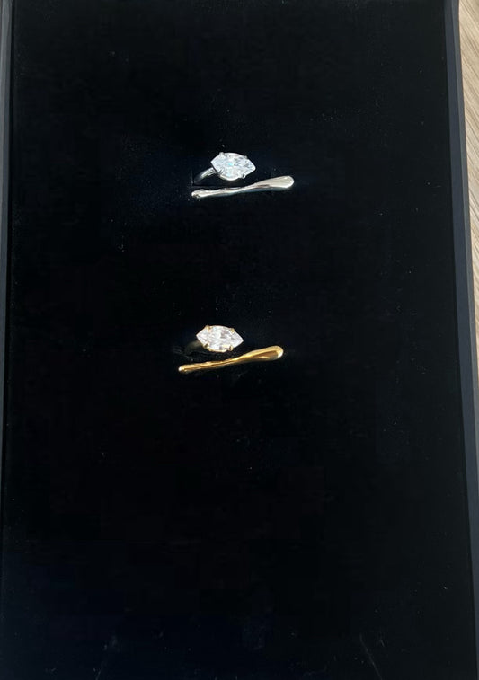 Gold Crystal Line Ring
