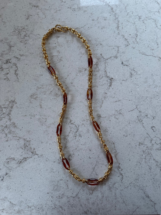 Vintage Kenneth Jay Lane Necklace Gold and Alternating Links