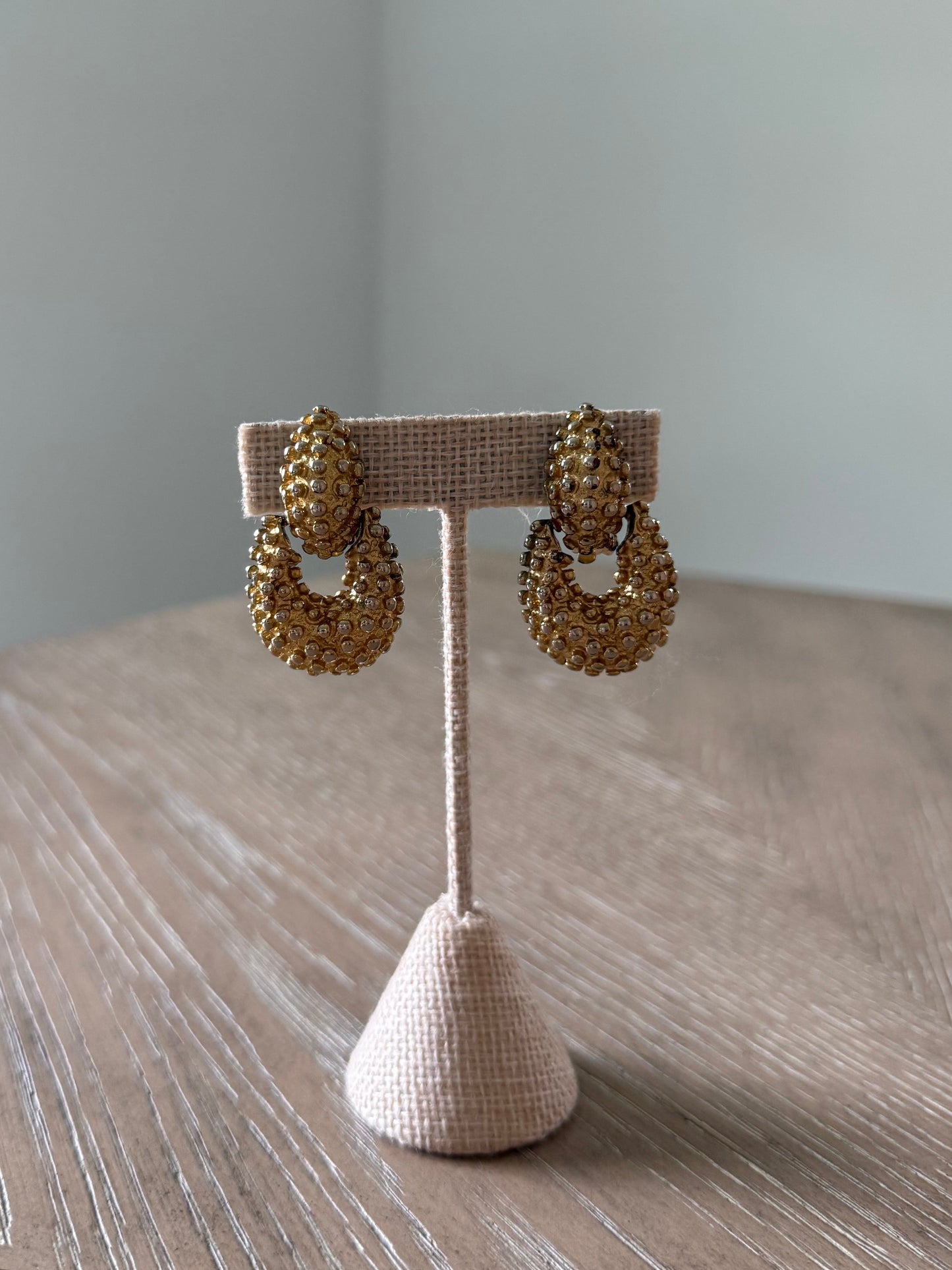Vintage Door Knocker Textured Earrings