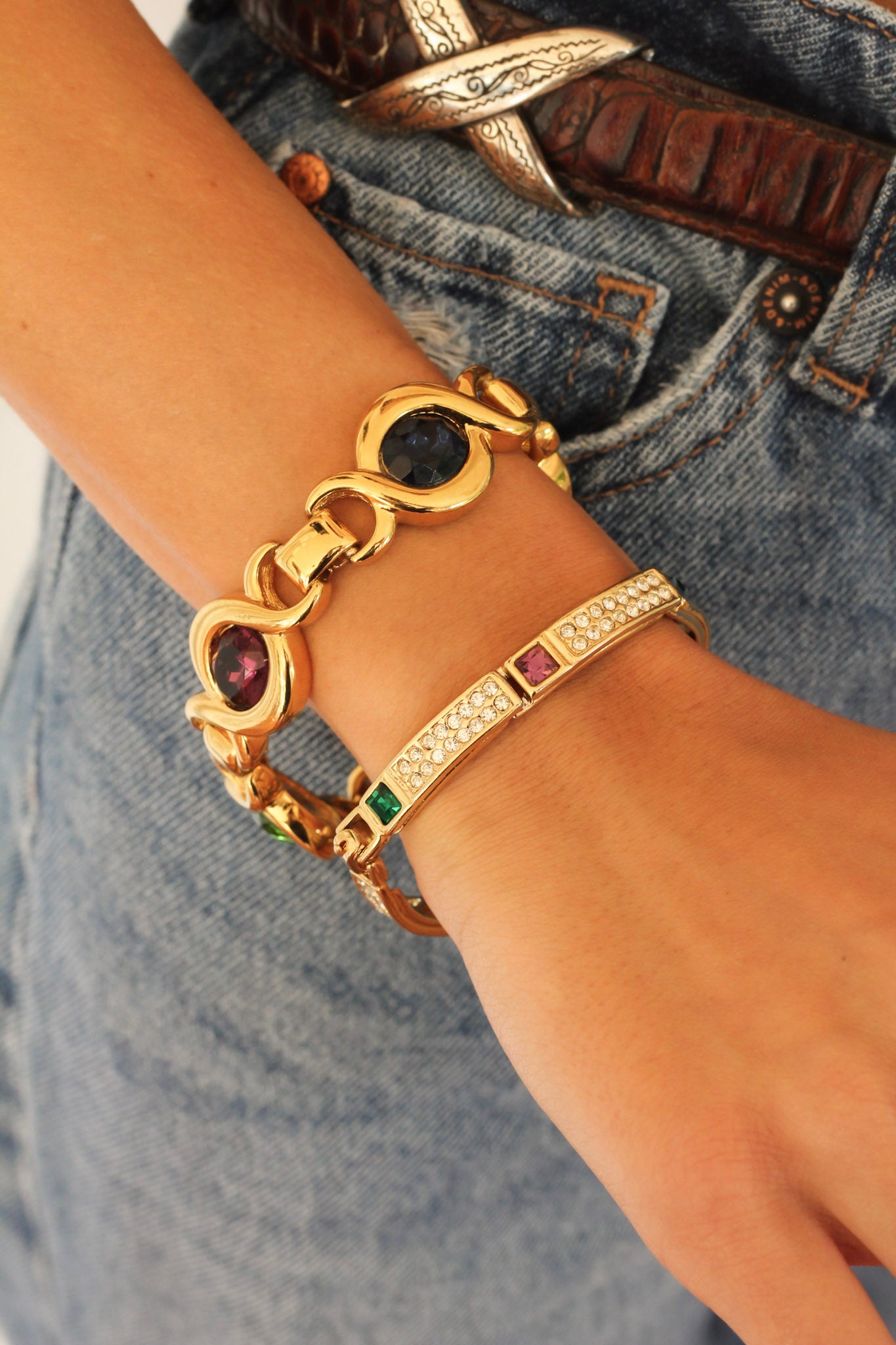 Thick Colored Circle Link Bracelet