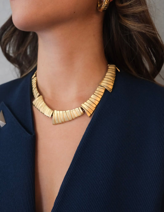 Vintage Diane Von Furstenberg Gold Collar Necklace