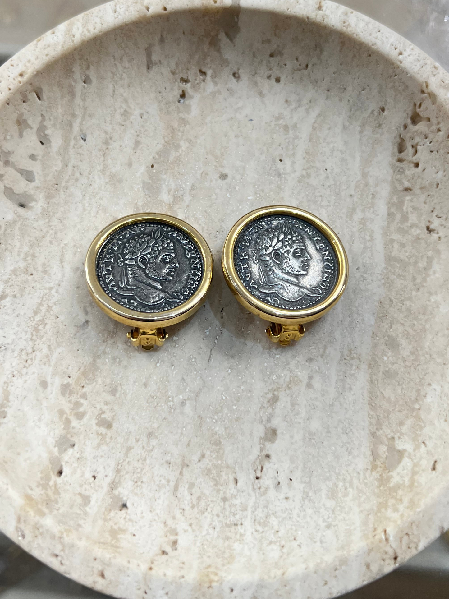 Coin Gold Rim Earrings