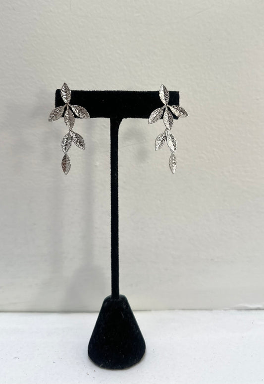 Silver Leaf Hanging Earrings