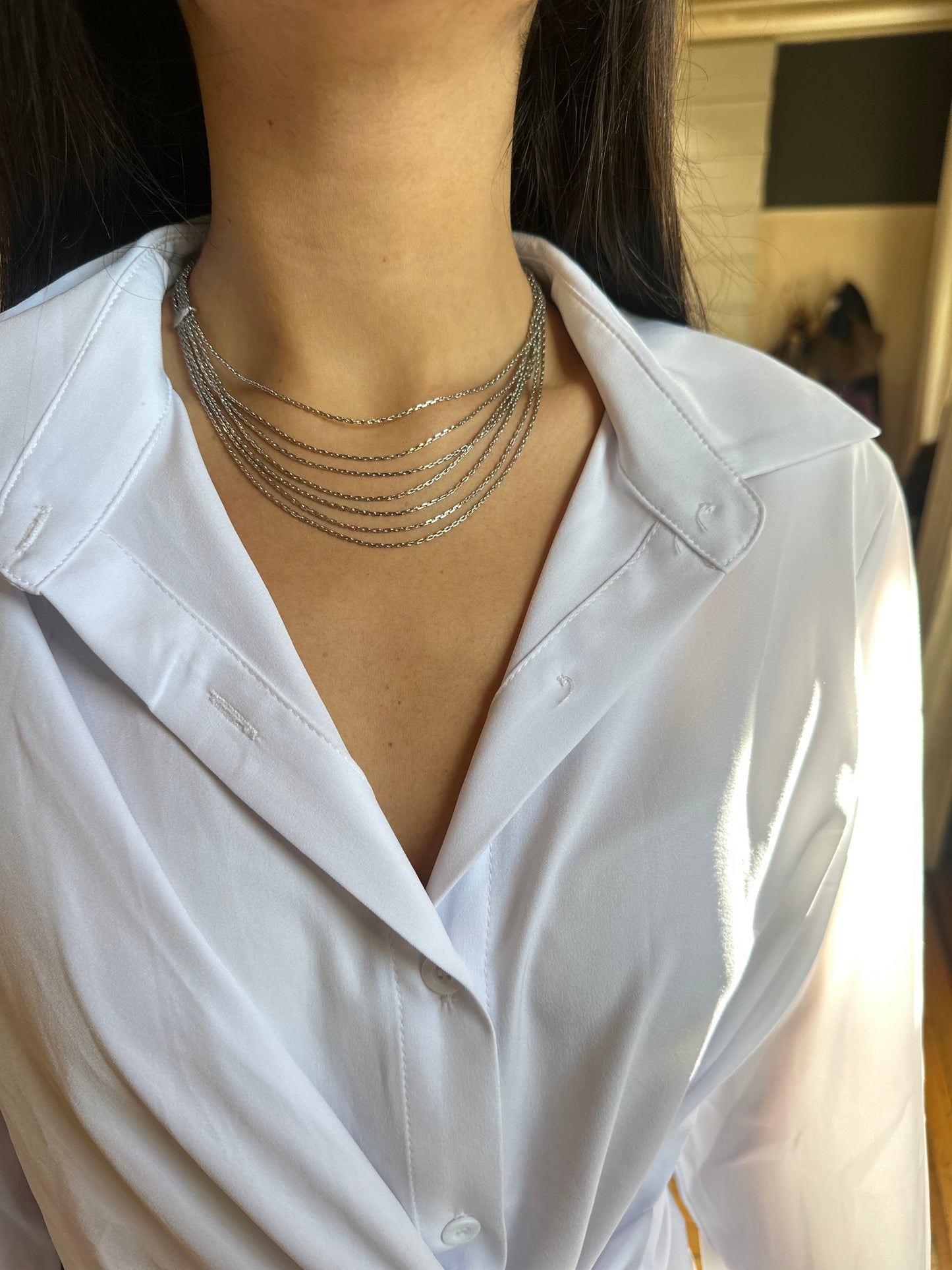 Silver Multilayered Necklace