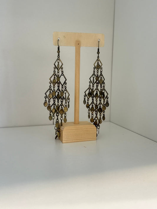 Gold Dangle Chandelier Earrings