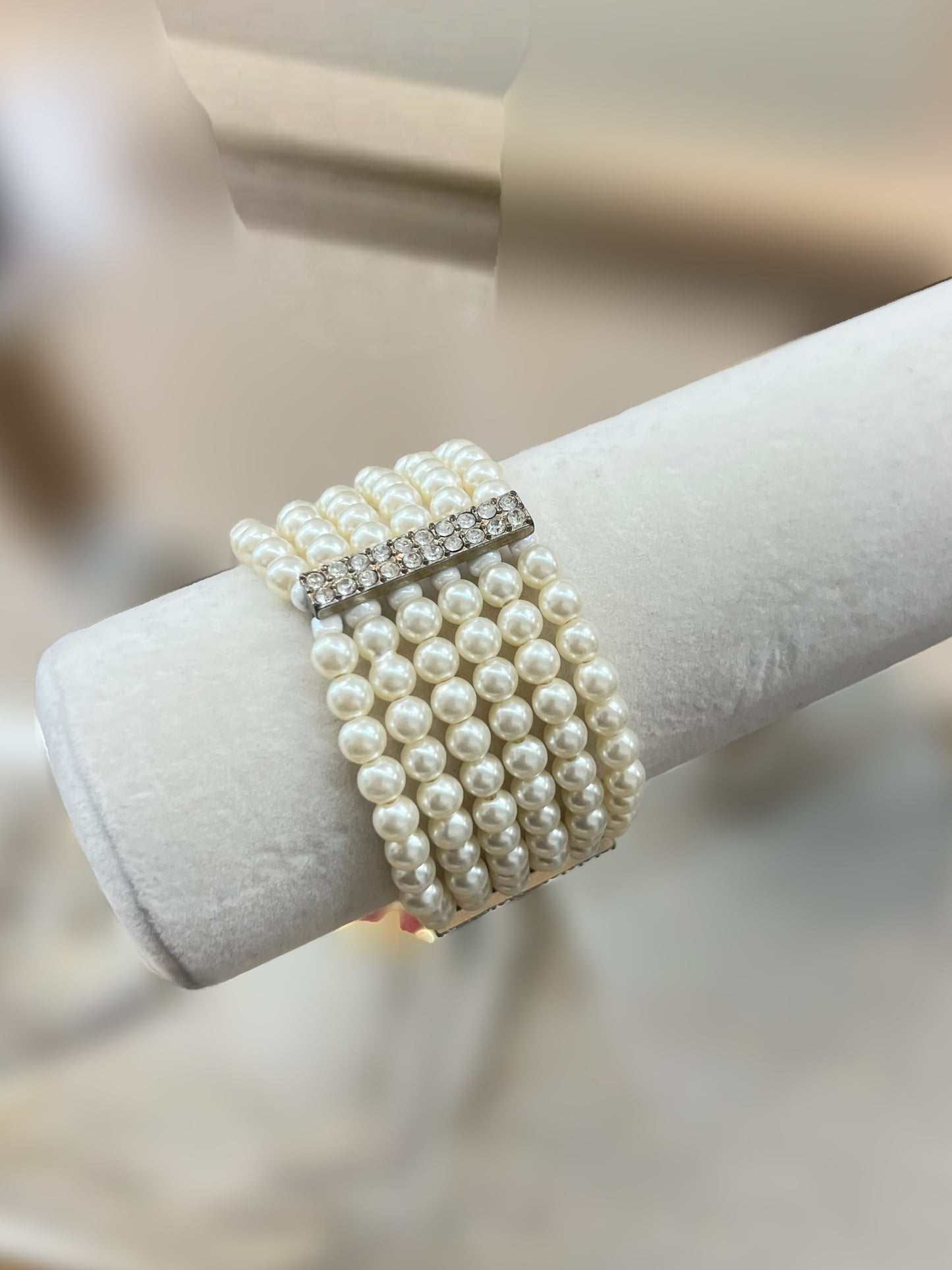 Pearl And Crystal Cuff
