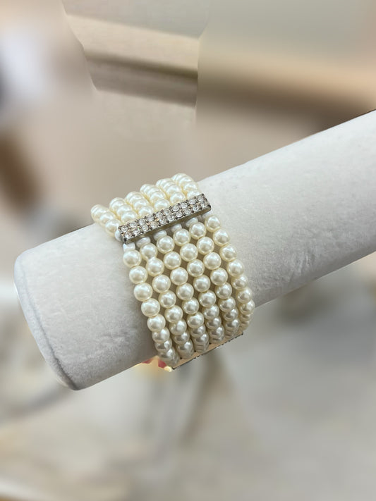 Pearl And Crystal Cuff