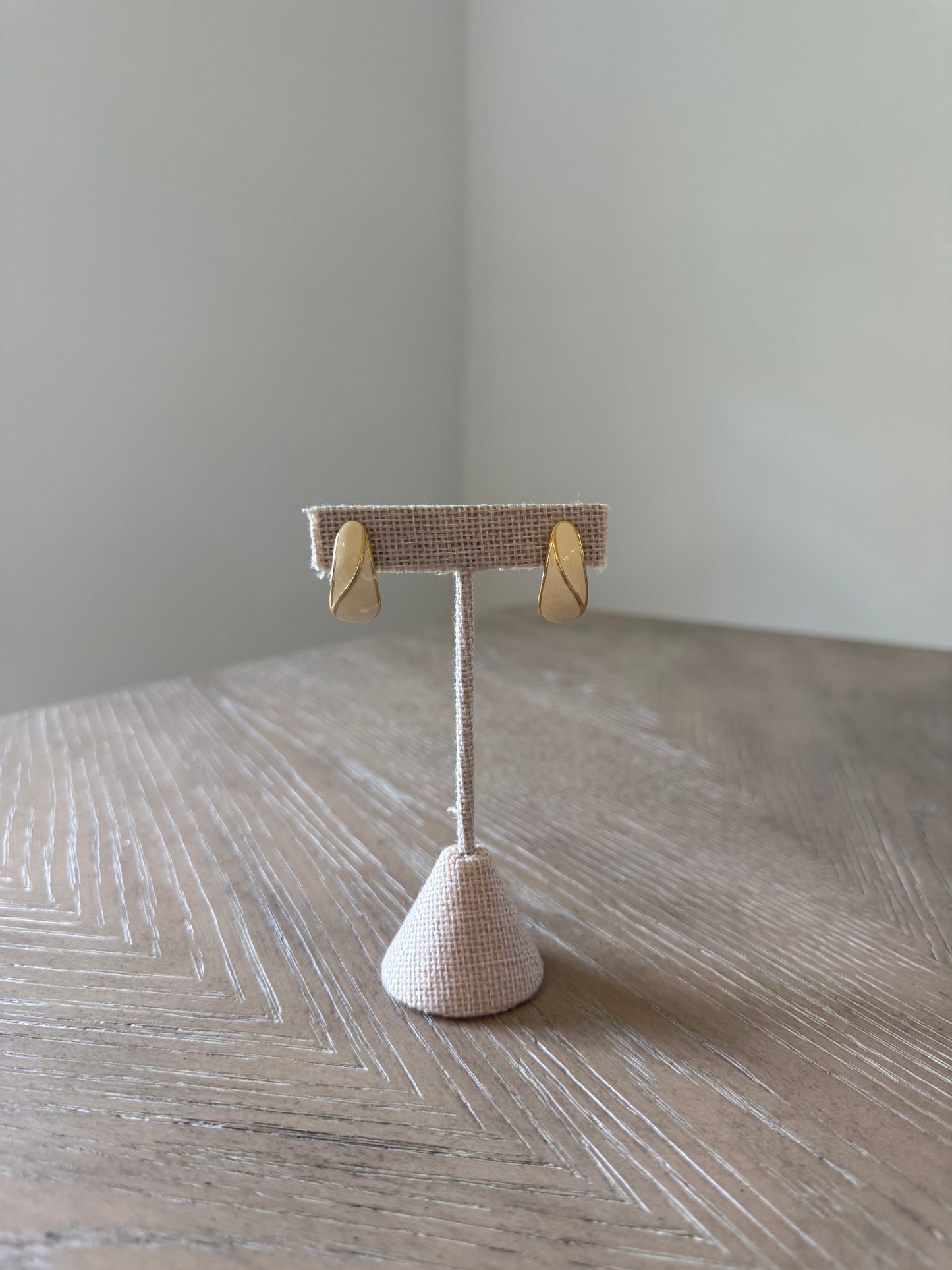 Ivory And Gold Earrings