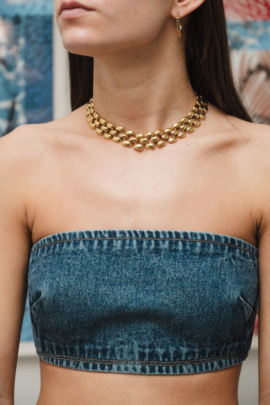 Vintage Link Gold Collar Necklace