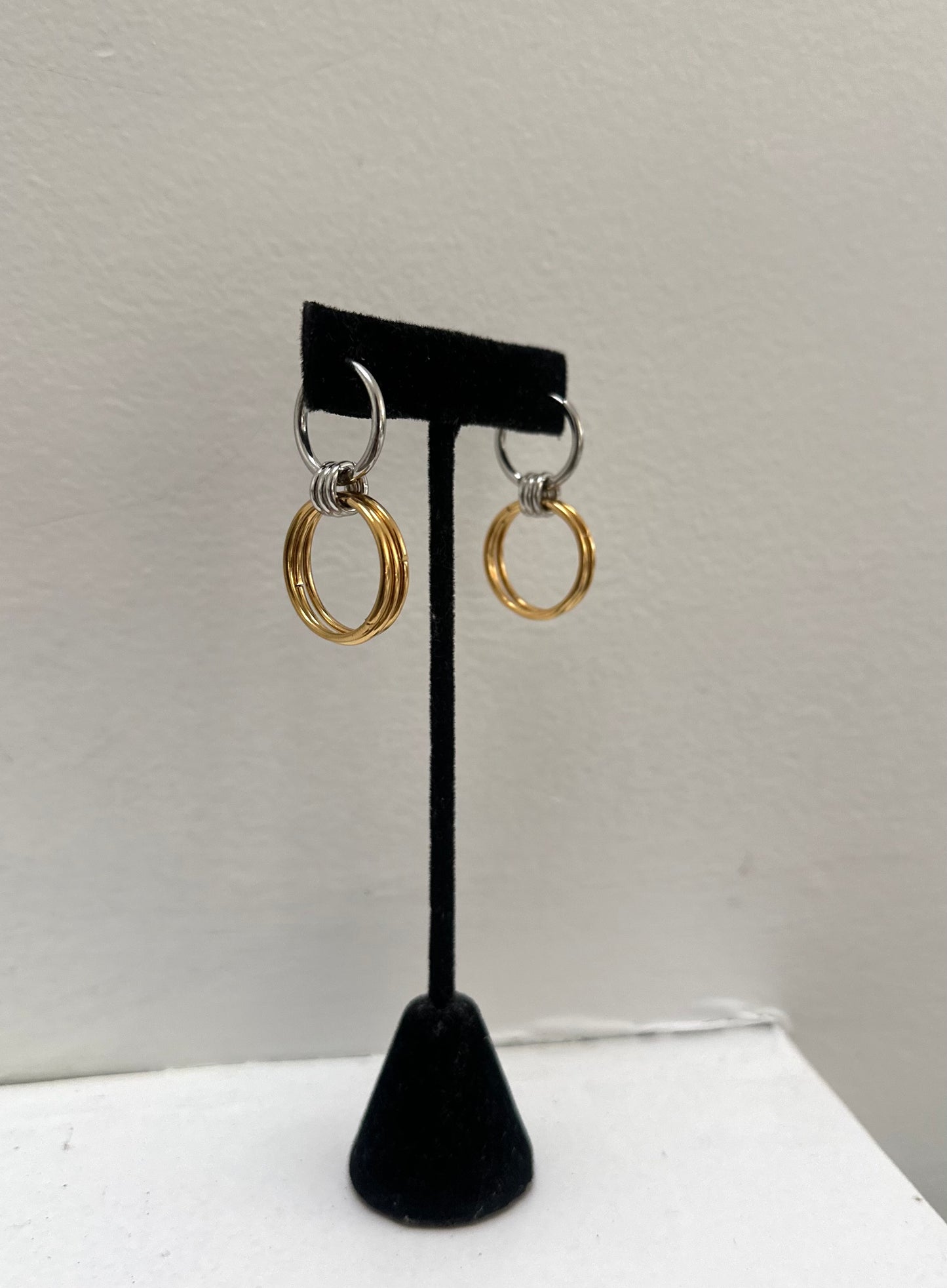 Two Tone Spinelli Style Hoop Earrings