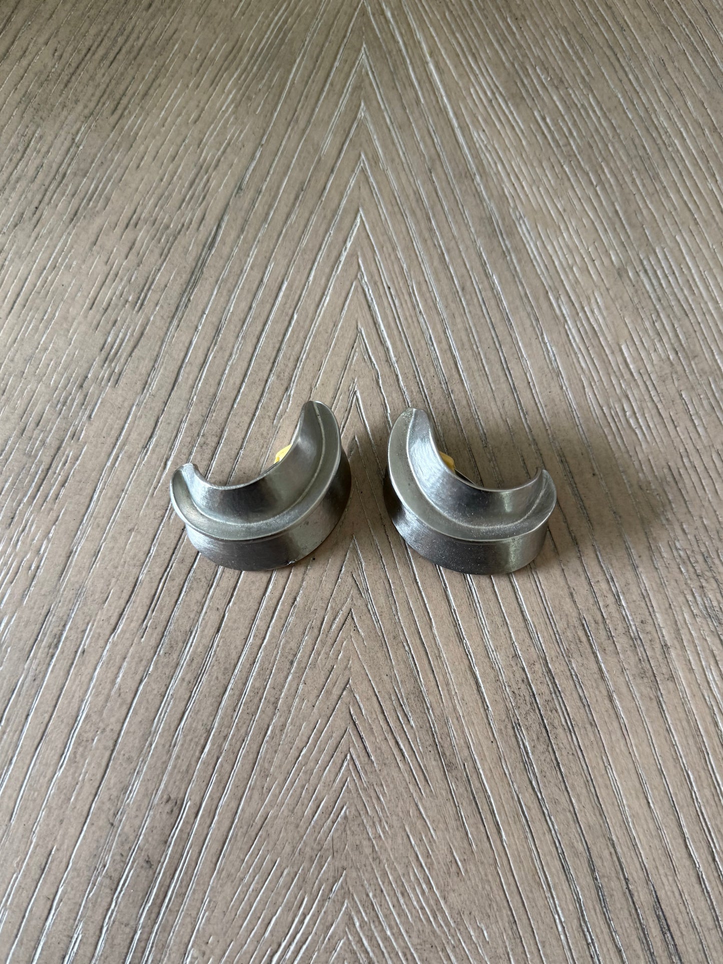 Silver Brushed Large Clip-back Earring