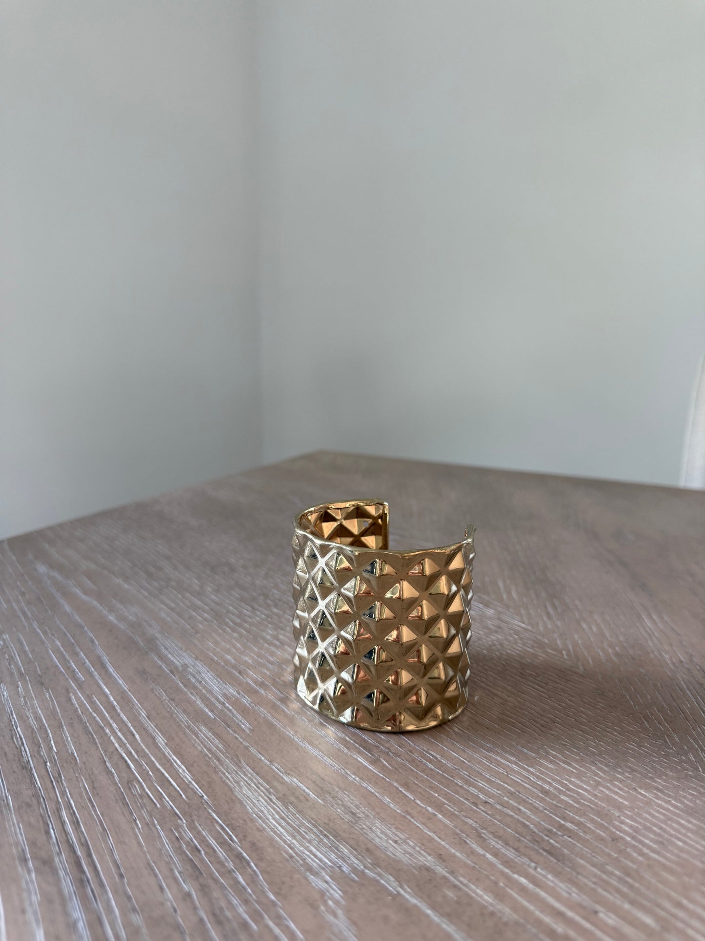 Vintage Gold Studed Cuff Bangle