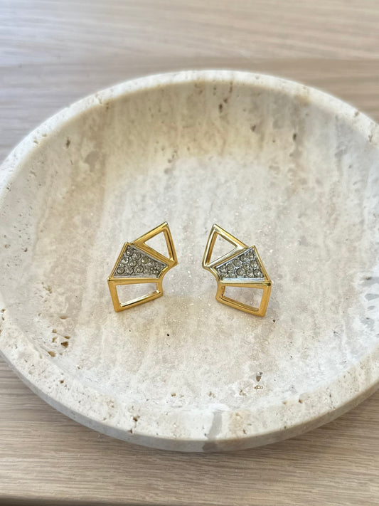 Crystal And Gold Earring