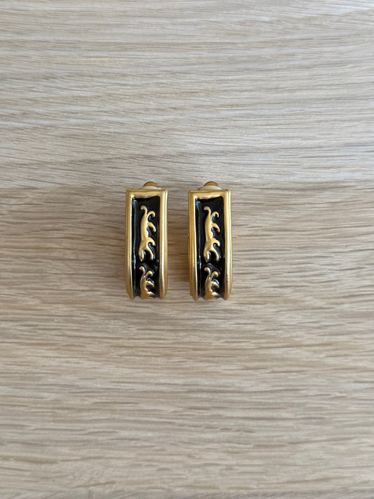 Black Panther Half Hoop Earrings
