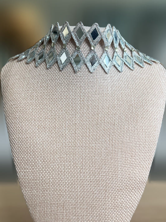 Silver Fabric Choker