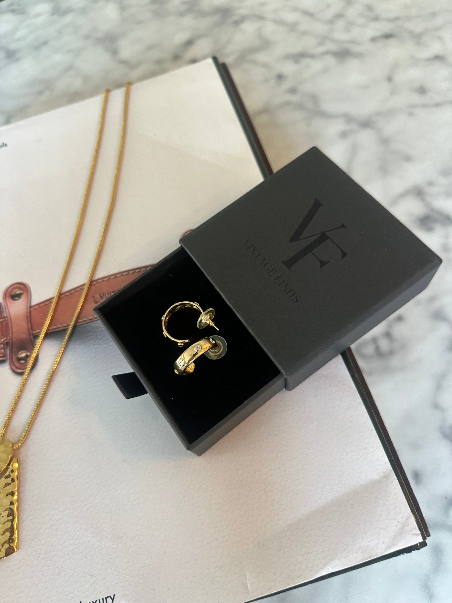 Vintage Two Tone Hoop Earrings