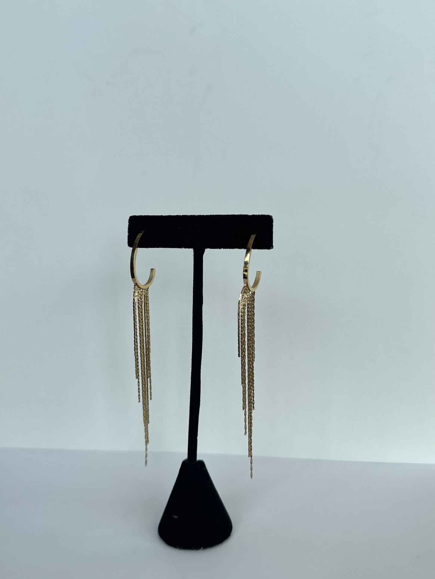 Gold Tassel Long Earrings