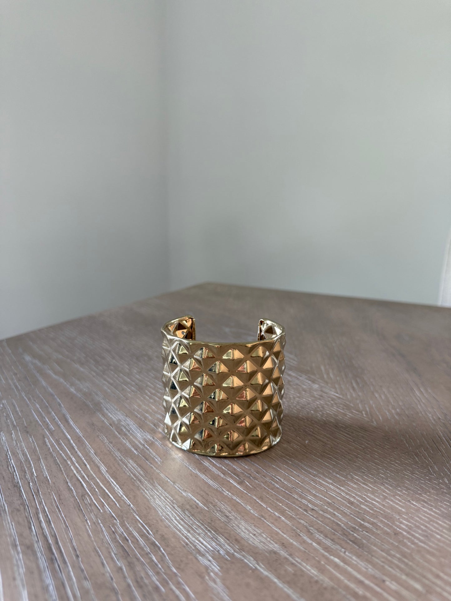 Vintage Gold Studed Cuff Bangle