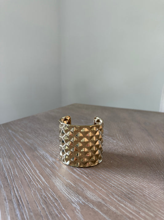 Vintage Gold Studed Cuff Bangle