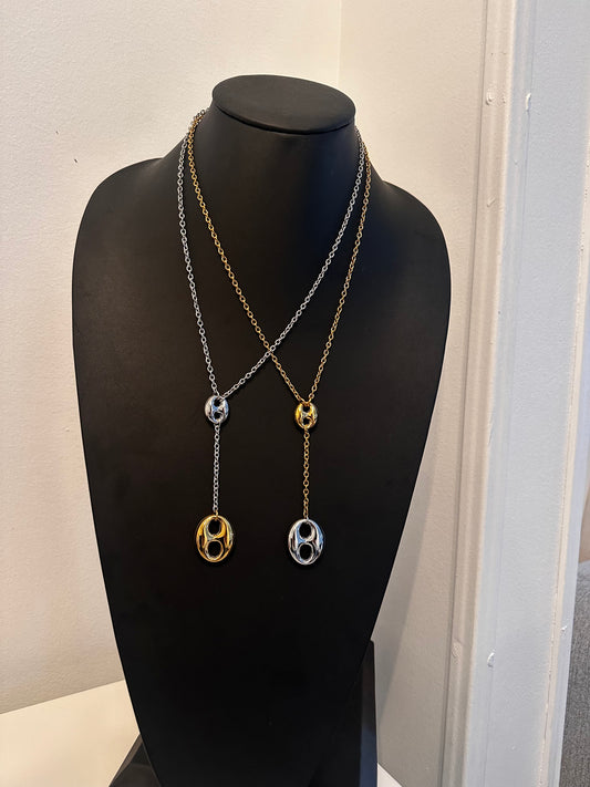 Coffee Bean Lariat Necklace