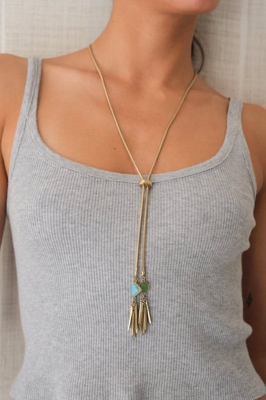 Colored Lariat Necklace