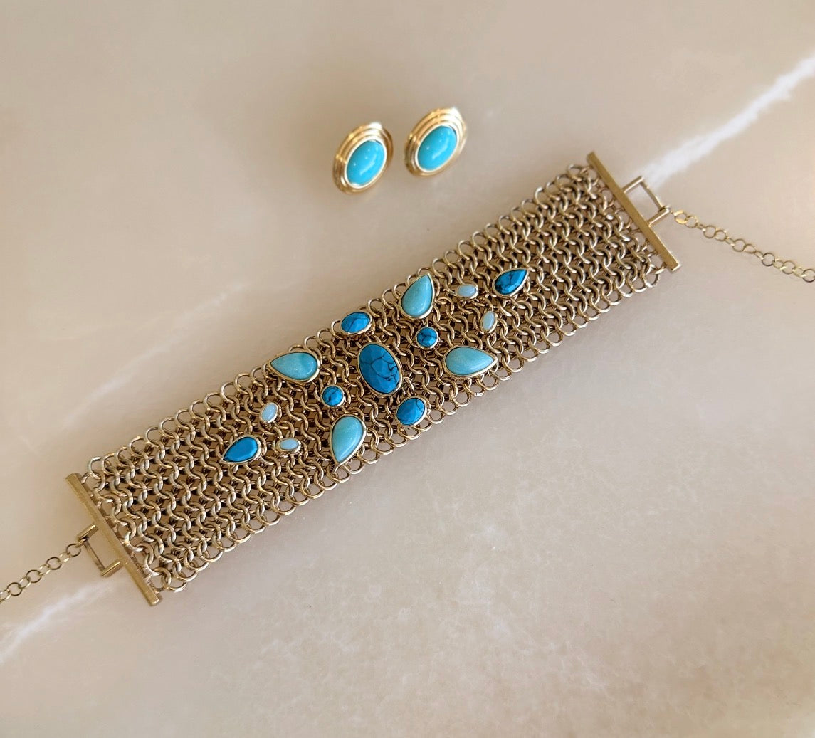Turquoise Stone Choker Necklace