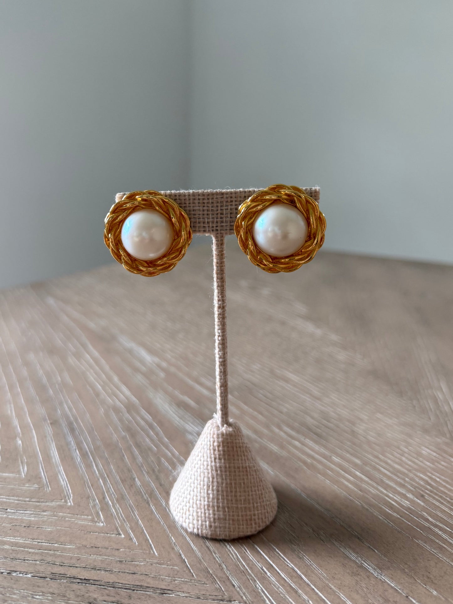 Vintage Pearl And Gold Earrings