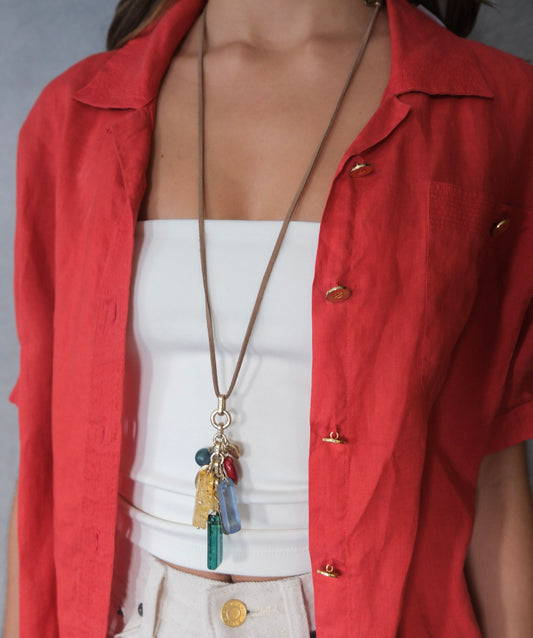 Colorful Suede Cord Necklace