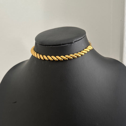 Gold Link Choker Necklace