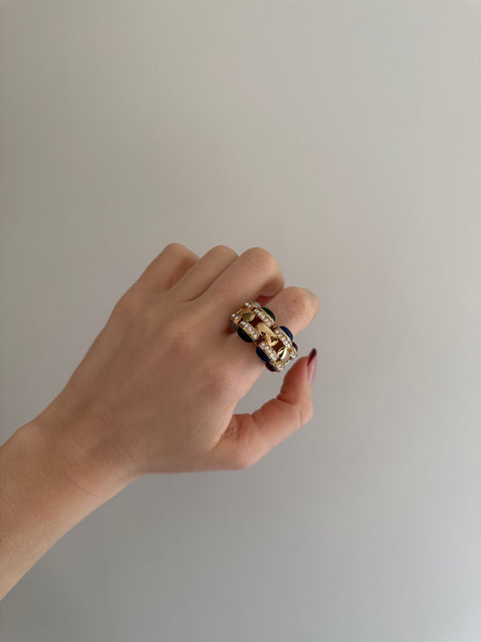 Gold Tone Colored Ring