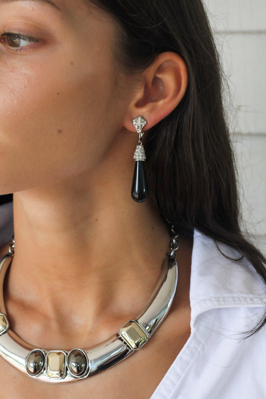 Black Drop Earrings