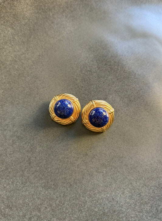 Vintage Ciner Lapis Earrings