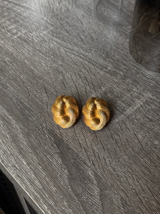 Ciner Gold Twisted Earrings