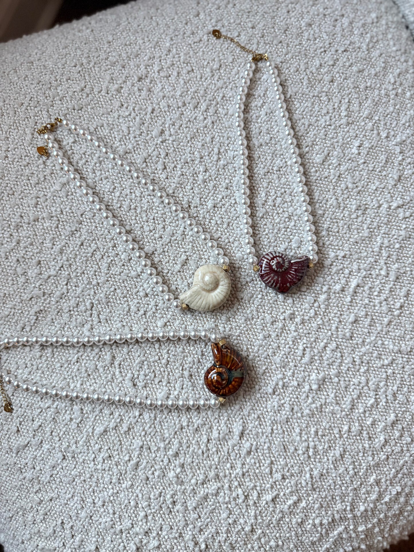 Pearl Beaded Shell Necklace