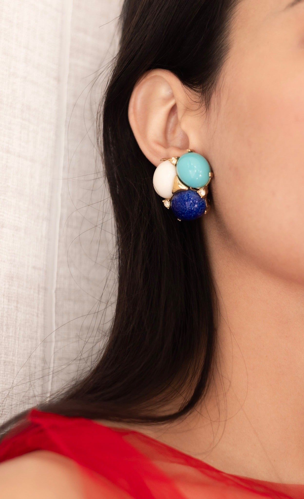 Blue White & Turquoise Earrings