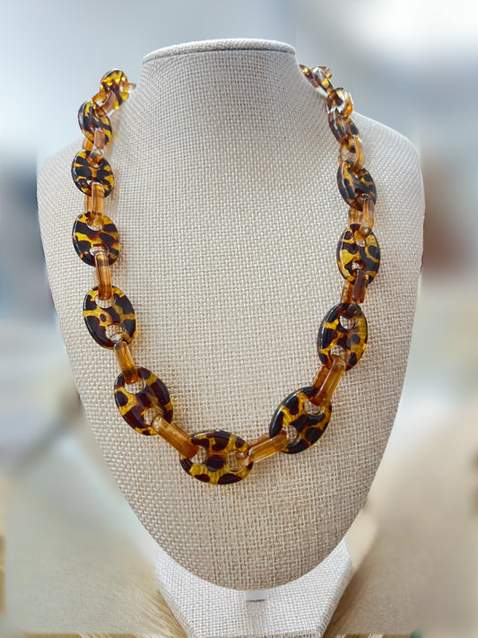 Leopard Coffee Bean Necklace