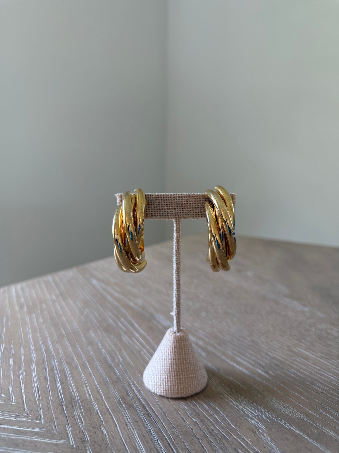 Gold Twisted Earrings