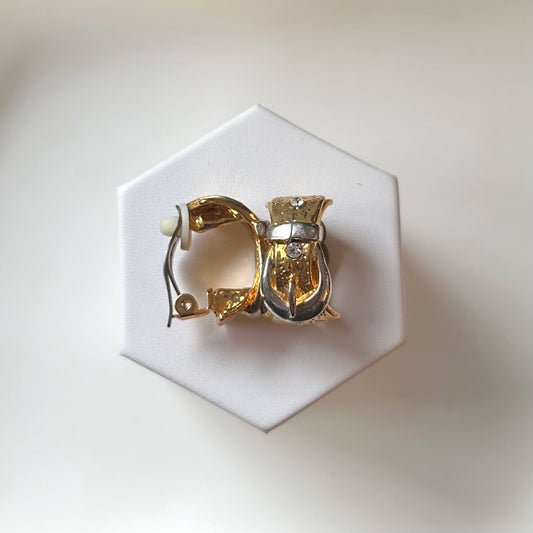 Gold and Silver Buckle Clip ons