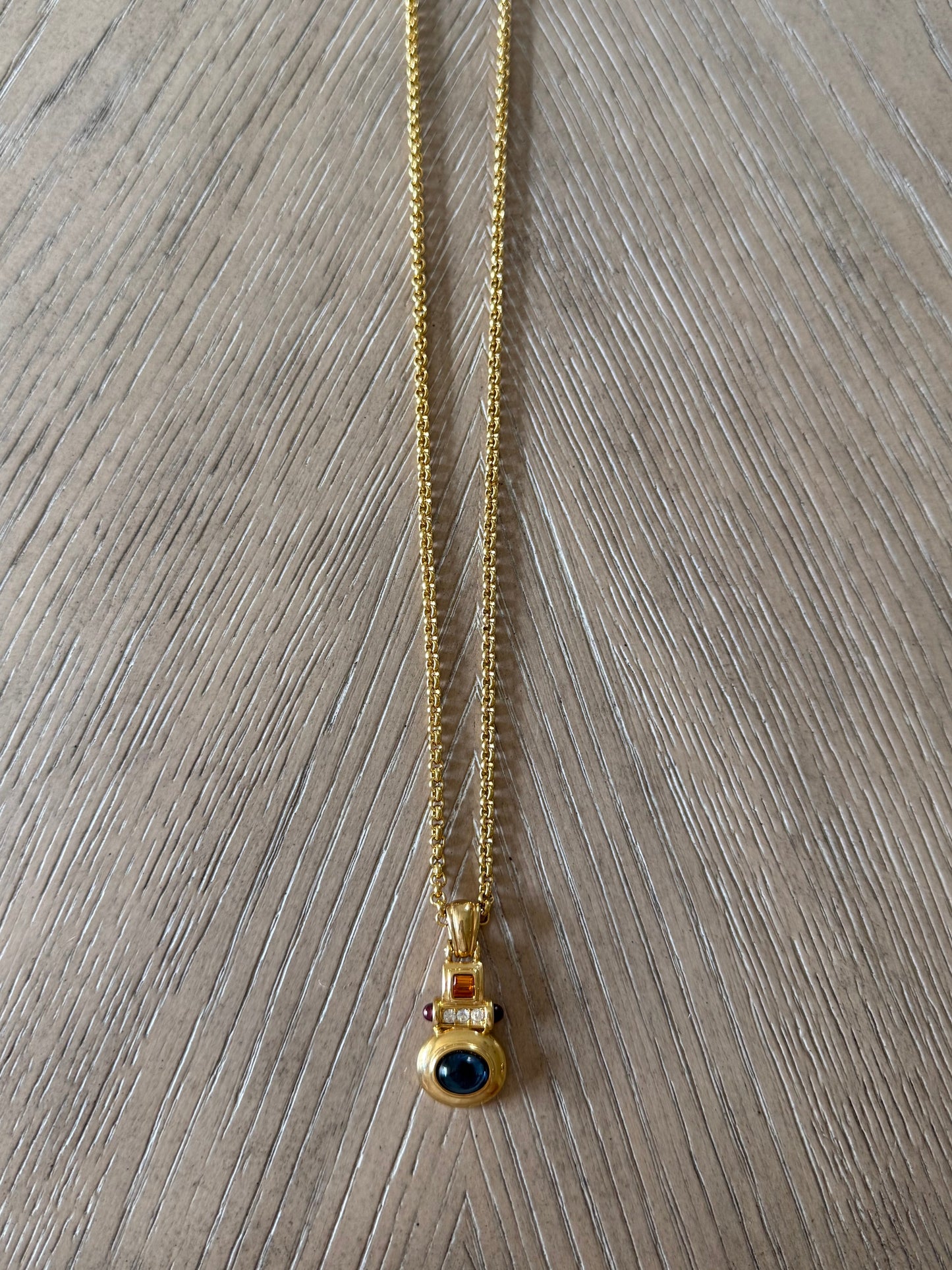 Vintage Nolan Miller Glass Cabachon Necklace